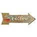 NEW DECO Coffee Metal Tin Sign with Rustic Retro Arrow Decorative Sings for Cafe Pub 16.9x6 inches