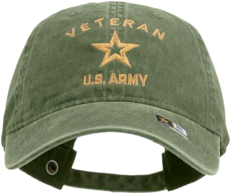 e4Hats.com U.S. Army Veteran Military Embroidered Washed Solid Pi...