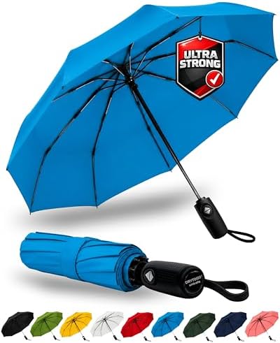 Regenschirm sturmfest I Taschenschirm 3 Größen Ø95cm, Ø100cm, Ø105cm | Leicht & kompakt I Regenschirm klein für Reise & Alltag I Taschenschirm Automatik auf & zu I Für Damen & Herr