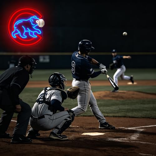 Image of Baseball Neon Sign for Wall Decor Baseball Team Neon Light for Man Cave