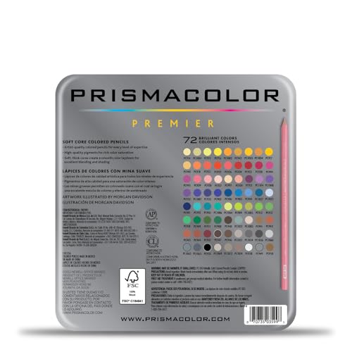 Prismacolor Premier Colored Pencils, Soft Core, Assorted Colors, 72 Count - Durable, Vibrant, Ultra-Smooth, Adult Coloring, Drawing, Sketching, Arts & Crafts