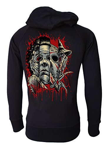 Faces of Horror Genuine Darkside Movie Inspired Mens Cotton Zip Hoodie X Large Black