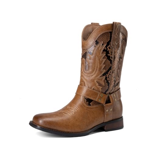 Dream Pairs Bruno Marc Cowboy Boots for Men Square Toe Western Boots