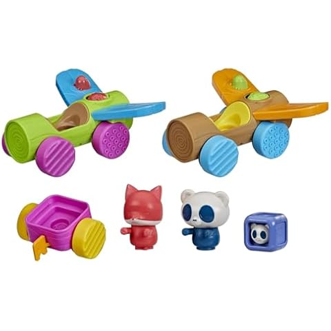 Playskool Roll and Go Critters Vehicle Toys for Toddlers 1 Year Old and Up, Includes 2 Vehicles, 2 Figures (Amazon Exclusive) Cover