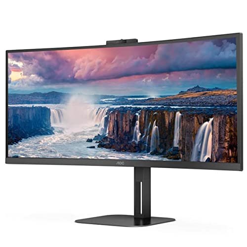 Aoc Cu34V5Cw 34" 21:9 Wqhd 100Hz Curved Va Wled Monitor, Built-In Speakers, Black #TOP1