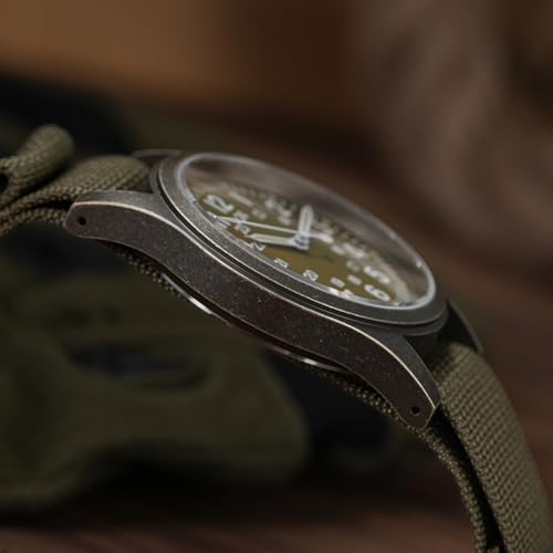 Image of Militado ML05 38mm VH31 Quartz Watch - Domed Sapphire Crystal Field Watch C3 Super Luminous Retro Sweep Wrist Watch for Men 100M Waterproof