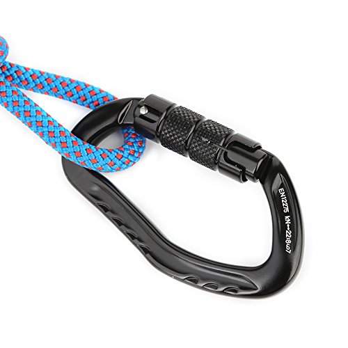 XINDA Auto Locking Climbing Carabiner Clip,CE UIAA Certified Twist Lock Heavy Duty Carabiners for Rock/Tree Climbing,Rappelling,Hammock,Hiking,Camping,Outdoor Gear (2 pcs,Black)