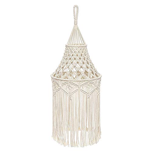Stuurvnee Pantalla de macramé para lámpara colgante, cubierta para oficina, dormitorio, sala de estar, guardería, decoración del hogar