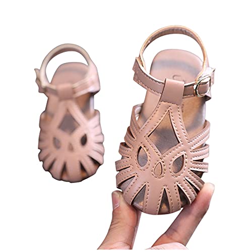 Fashion Solid Soft Sole Toe Sandals Color Cap Hollow Summer Girls Girl's Shoes Size 5 Toddler Boots (Pink, 8.5-9 Years)3