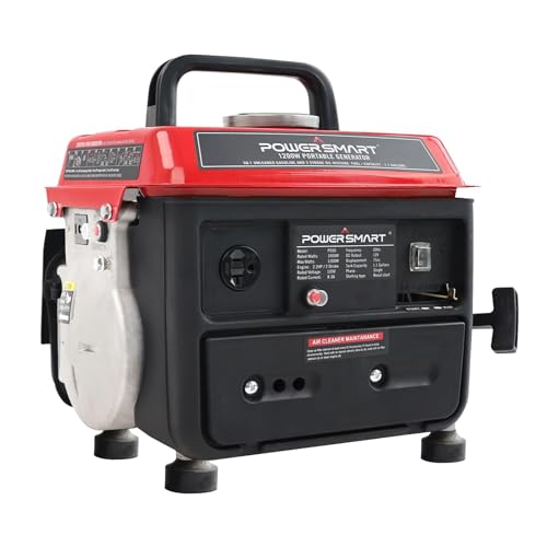 PowerSmart 1200W 2-Stroke Portable Generator, Small Generator for Camping