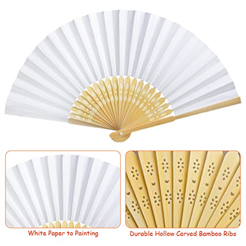 Éventails pliants blancs pour invités de mariage et fête estivale - 2