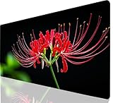 Gaming Mauspad Pflanzen Mauspad groß Vernähten Kanten Schreibtischunterlage Rot XXL 600 x 400 mm wasserdichte Oberfläche rutschfeste Gummiunterseite Erweitertes Tastatur Mousepad für Computer a-7606