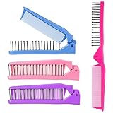 4 PCS Portable Folding Comb Travel Comb Mini Pocket Comb Double Headed Travel Hair Brush Folding Hair Brush for Women,Girls, Men