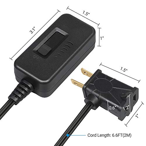 Dewenwils Table Lamp Dimmer Switch Dimmable Led/Cfl Lights, And Incandescent Bulbs, Full Range Slide Control, 6.6 Ft Extension Cord, Ul Listed, Black #TOP6