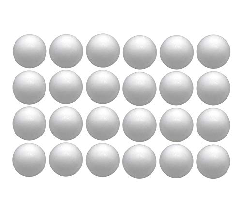 Crafjie 4 Inch Craft Foam Balls 24-Pack Supplies Foam Balls for Christmas DIY Arts and Crafts Smooth Polystyrene Foam Ball for Decoration Household School Projects White