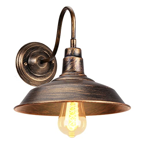 iDEGU Applique Murale Industrielle E27 Lampe Murale Edison Design Métal Plafonnier Luminaire Rétro Applique Intérieure Vintage Décoration pour Salon...