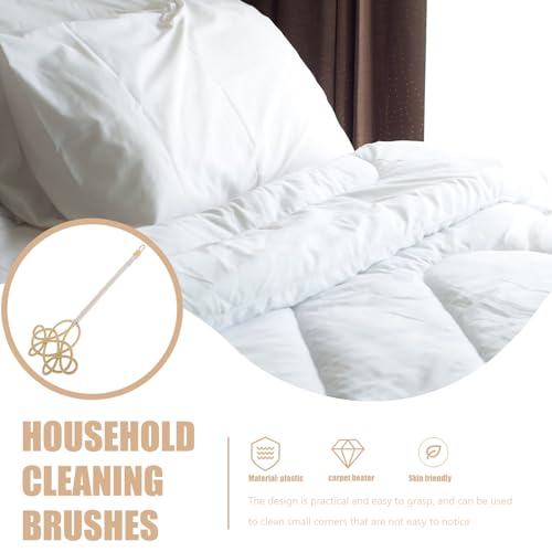 FUOYLOO Long Handle Quilt Beater and Rug Duster with Plastic Rattan Weave for Home Cleaning, Practical Dust Removal Tool for Mattresses, Carpets, and Bedding - Thumbnail 3