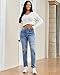 luvamia Women's Casual High Waist Ripped Boyfriend Jeans Washed Distressed Denim Jean Pants Modern Blue Size Medium