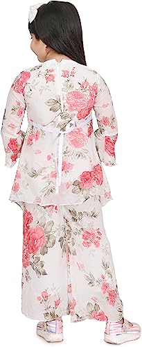 Image of Amina Dresses Cotton Blend Casual Dress and Pant Set for Girls