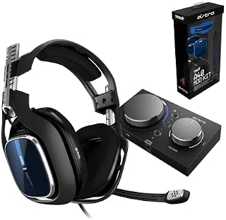 ASTRO Gaming A40 TR Wired Gaming Headset + MixAmp Pro TR, Astro Audio V2, Dolby Audio, Swappable Mic, Game/Voice Balance Control, for PS5, PS4, PC, Mac - Black/Blue
