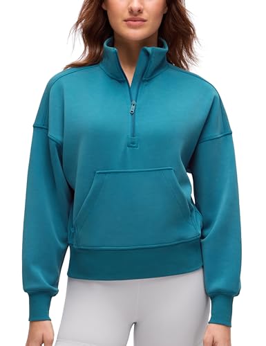 CRZ YOGA SoftAura Half Zip Sweatshirt for Women - Pullover Workout