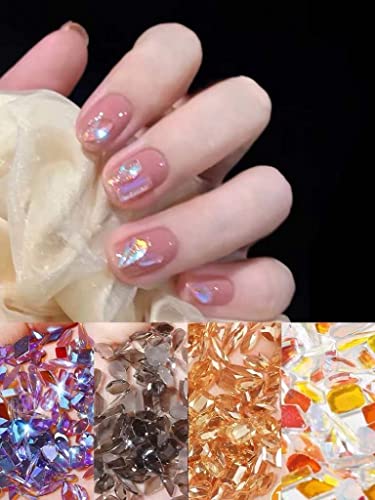 400 Pcs 4 Colors Special-Shaped Diamonds Mix 20 Styles Flat Back Shiny Nail Art Shaped Rhinestones, Shiny Mixed Rhinestones Nail Art Decoration For Nail Art Design (4 Packs) #TOP15