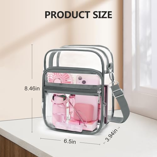 Image of Blvornl Clear Crossbody Bag with Adjustable Shoulder Strap, Stadium Approved PVC Purse Bag, Messenger Bag