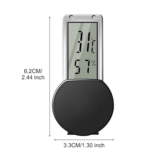 Foto 4 de 8 de Termómetro higrómetro para eptiles, monitor de temperatura digital con ventosa