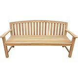 Seven Seas Teak San Jose Teak Outdoor Patio Bench, 6 Foot Made from Solid Teak Wood