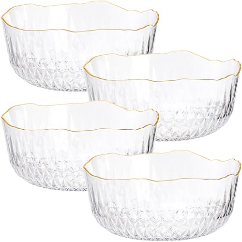 Frcctre 4 Pack Clear Salad Serving Bowls, 70 Ounce Crystal Mixing Bowl, 9 Inch Round Bowls Reusable Catering Bowls for Party, Salad, Fruit, Snack, Chip, Popcorn - Image 9