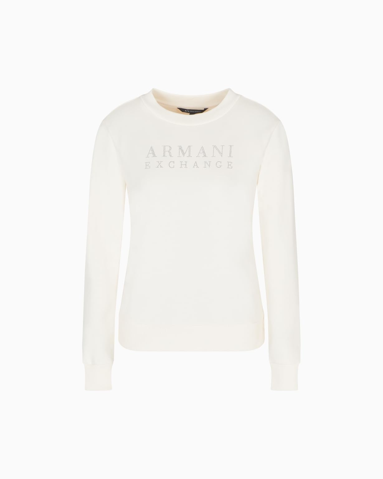 Armani Exchange Women's Long Sleeve Round Collar Front Logo Sweatshirt, ISO, S