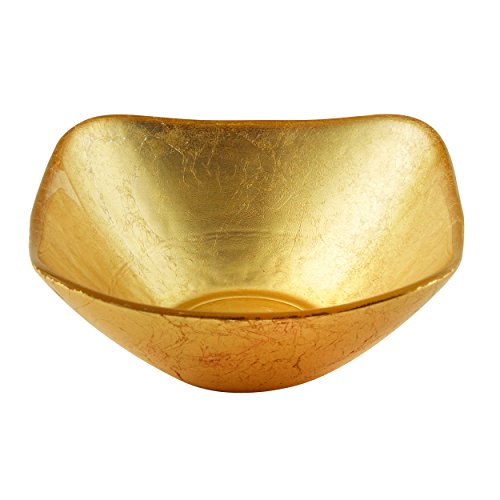 Elegance Atlas Square Gold Glass Bowl, 5-Inch #TOP21