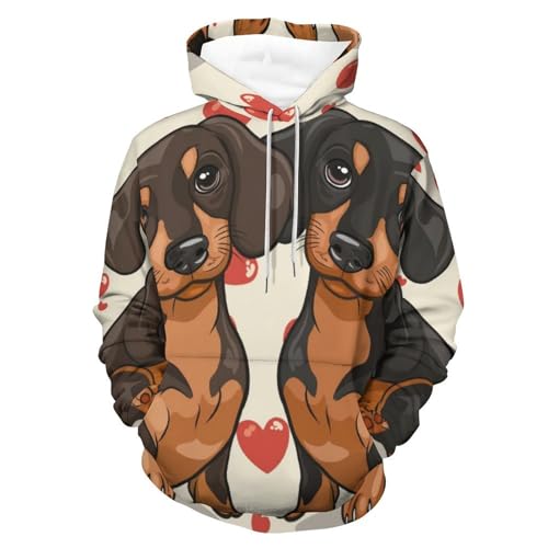 Sweatshirt pull imprimé chien de dessin animé amoureux manches longues femme homme