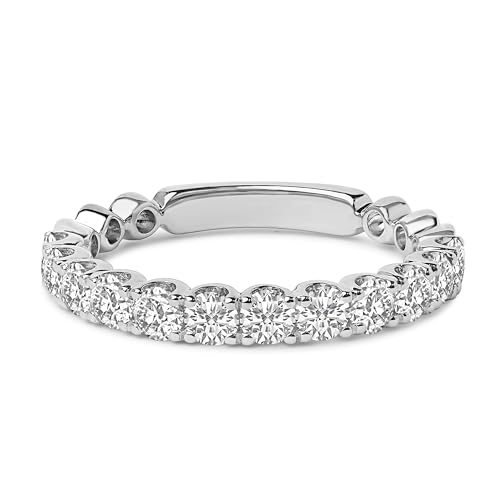 14K White Gold 1.00 Cttw Round Diamond Prong Set Wedding Band - Ring Size 4.5