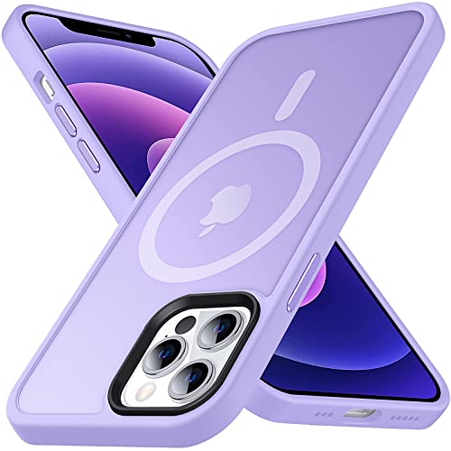 Anqrp Matt Kada Series Thin Case for iPhone 12/12 Pro, Compatible with MagSafe, Magnetic Translucent Protective Case, Shockproof, Scratch-Resistant Mobile Phone Case for iPhone 12/12 Pro, Purple