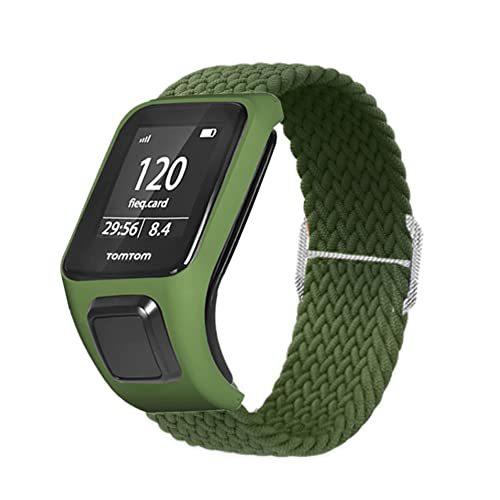 Feysentoe Bracelet pour TomTom Runner 2/3 Cardio + Music pour TomTom Spark Bande de Remplacement de Montre.(Armée verte)