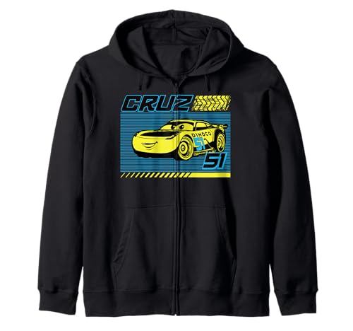 Sweat Dinoco Cruz Ramirez Disney Cars jaune avec sweat à capuche confortable