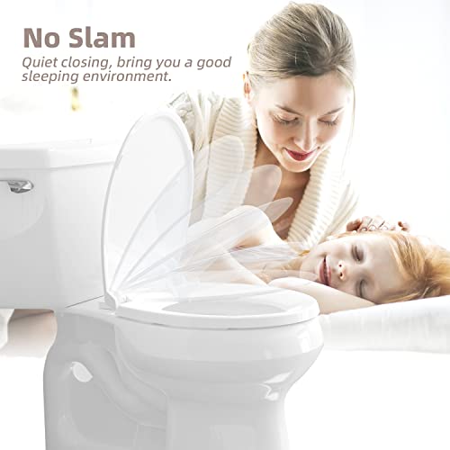 Ccbello Round Toilet Seat, Slow Close Quick-Release Hinges thumb #3