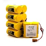 (5-Pack) BR-CCF2TH 6V Lithium Replacement Battery for Fanuc oi Mate Model-D, Panasonic Controls, PLC Computer Ge Fanuc A06 Series A98l-0001-0902, BR-CCF2TE CNC Coaster (Cutler Hammer), Brown Connector