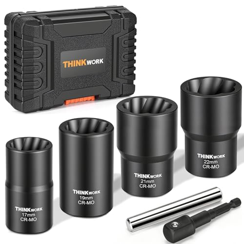 6-Piece Lug Nut Removal Tool 1/2 Drive Wheel Lock Removal Kit