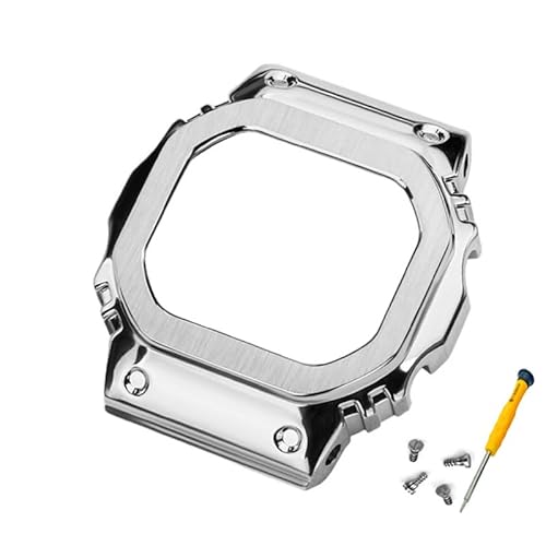 [HEZKUGU] �R���p�`�u��G-SHOCK DW5600/5610�AGWB5600�AG5600�p�X�e�����X�X�`�[���P�[�X�ADIY���^���E�H�b�`�L�b�g (Silver DW5610 bezel, DW5610 bezel)