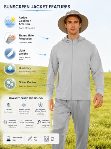 Image of BE SAVAGE UPF 50+ Summer Sunscreen Jacket For Men Lightweight Anti- Tan Breathable Outdoor Biker Running Jacket