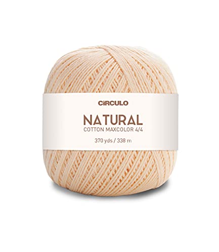 Natural Cotton Maxcolor 4/4 by Círculo – 100% Brazilian Virgin Cotton (Pack of 1 Ball) – 369 yds, 7 oz – DK (1114)