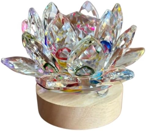 Luminária Decorativa de Mesa Flor de Lótus em Cristal feng shui, ...