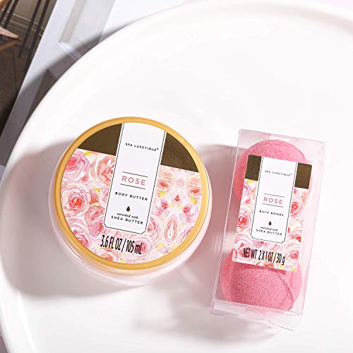 SPA LUXETIQUE Mother's Day Gift, Gifts for Women, 8-Piece Rose Fragrance Bath Gift Set, Women, Birthday Gift, Wellness Set for Women, Beauty Set with Decorative Bathtub, Christmas Gifts