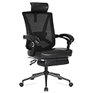 Misolant - Silla de oficina ergonómica con reposapiés, silla de computadora ergonómica con soporte lumbar 2D ajustable, silla de oficina de respaldo alto con reposacabezas ajustable, cómoda silla de