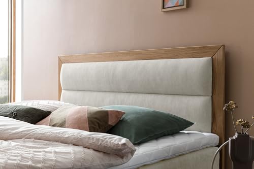 Belanoti MODELA Boxspringbett 180x200 elektrisch verstellbar 7-Zonen Taschenfederkern Matratze inkl Visco Topper Bett 180x200 mit Motor Farbe Beige H2/H3 Polsterbett Motorbett Massivholz Eiche – Bild 8