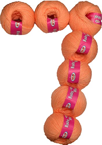 Image of M.G Enterprise Prime Baby Wool 100% Acrylic Yarn Baba 14 Pc 4 ply Ball Hand Knitting Wool /Art Craft Soft Fingering Crochet Hook Yarn-ED Art-ID