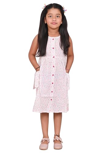 Image of CMMCHAAH Pure Cotton Printed Frock Dress for Girls| Kids Dress |2-12 Years Sizes | Knee Length Frock Dress