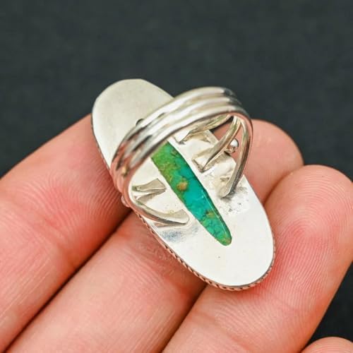 Large Turquoise Ring, 925 Sterling Silver Ring, For Women Ring, Handmade Ring, Statement Ring, Christmas Ring, Gift For Her, Popular Ring image 5